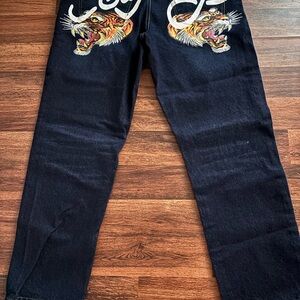 Ed Hardy Black Straight Jeans Classic Style